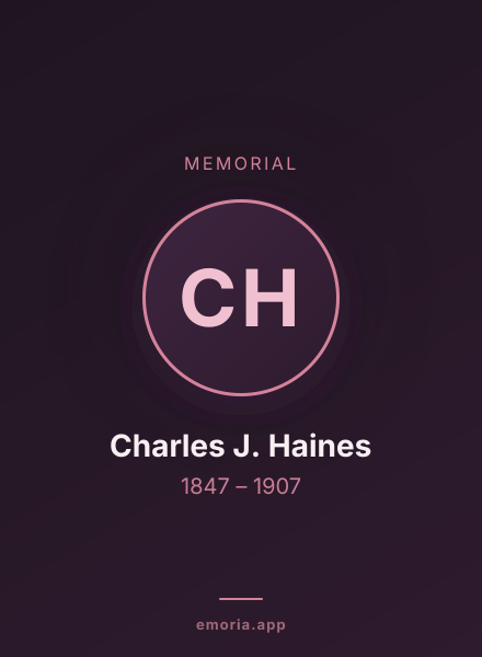 Memorial portrait of Charles J. Haines