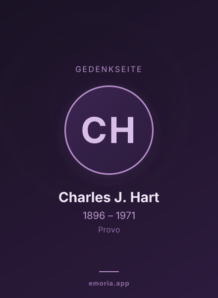 Gedenkportrait von Charles J. Hart