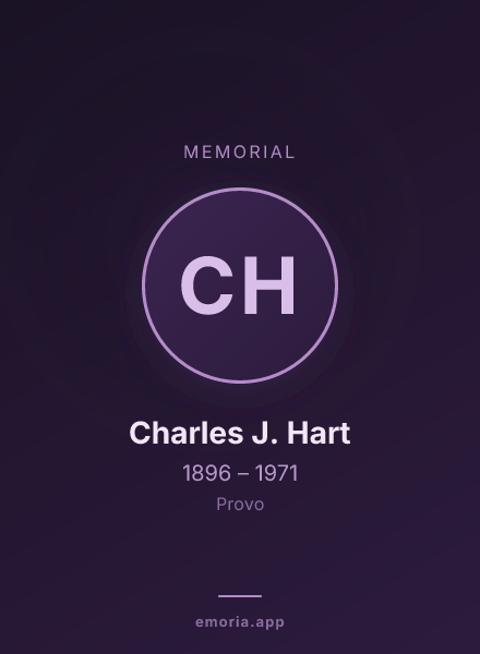 Memorial portrait of Charles J. Hart