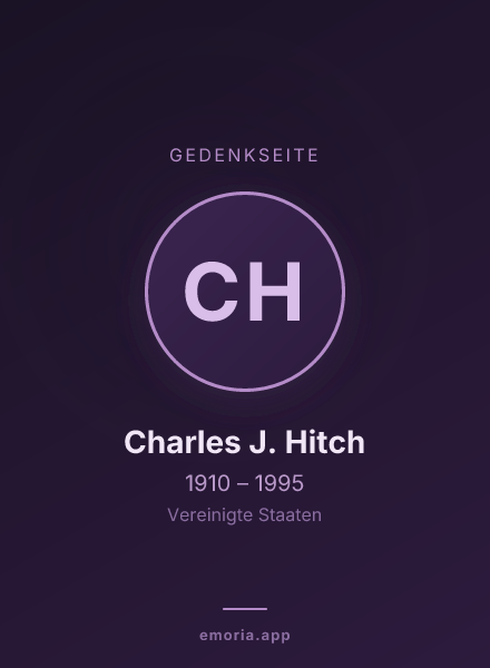 Gedenkportrait von Charles J. Hitch