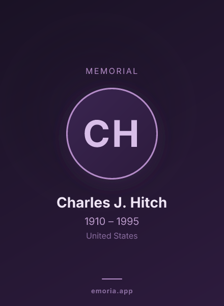 Memorial portrait of Charles J. Hitch