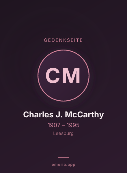 Gedenkportrait von Charles J. McCarthy
