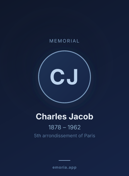 Memorial portrait of Charles Jacob