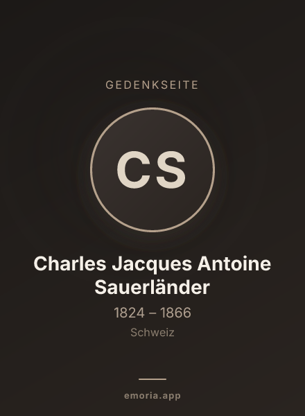 Gedenkportrait von Charles Jacques Antoine Sauerländer