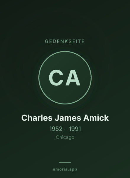 Gedenkportrait von Charles James Amick