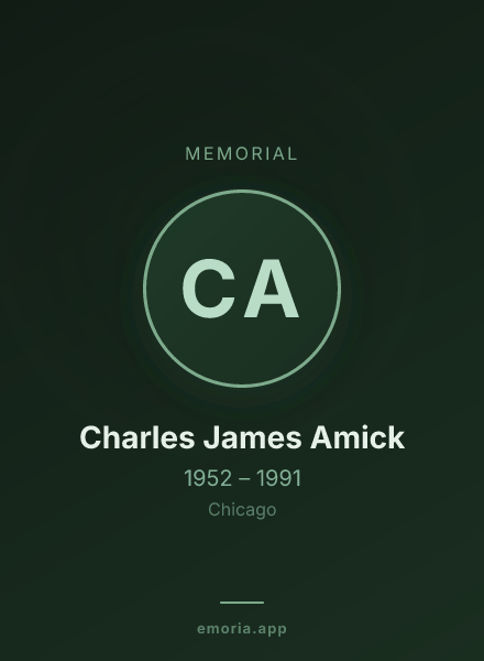 Memorial portrait of Charles James Amick