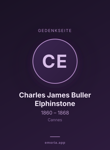 Gedenkportrait von Charles James Buller Elphinstone