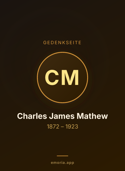 Gedenkportrait von Charles James Mathew
