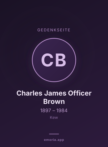 Gedenkportrait von Charles James Officer Brown