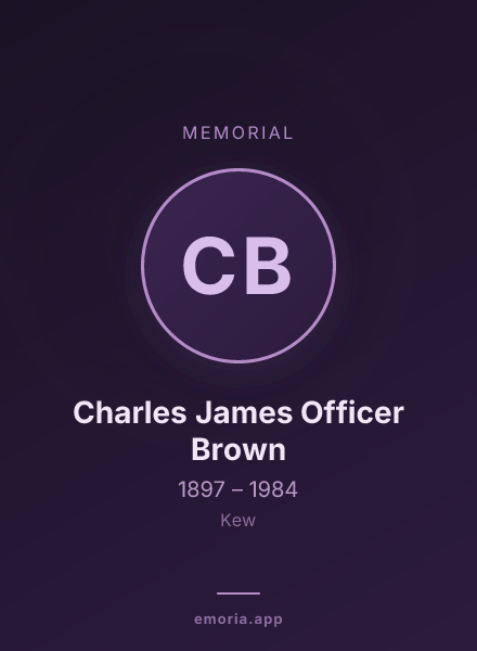 Memorial portrait of Charles James Officer Brown