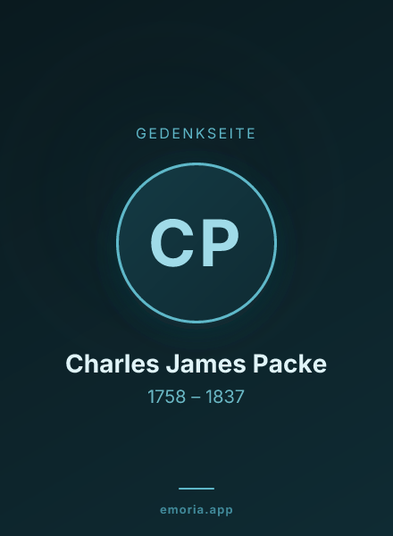 Gedenkportrait von Charles James Packe