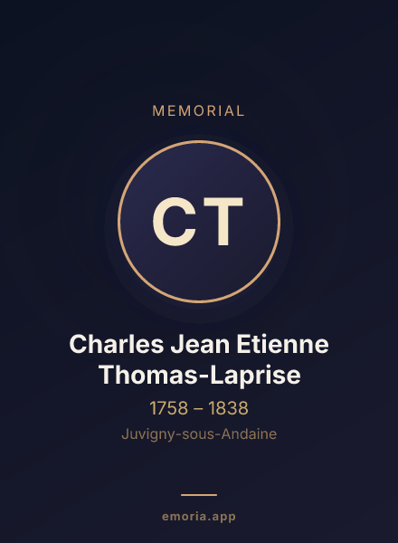 Memorial portrait of Charles Jean Etienne Thomas-Laprise
