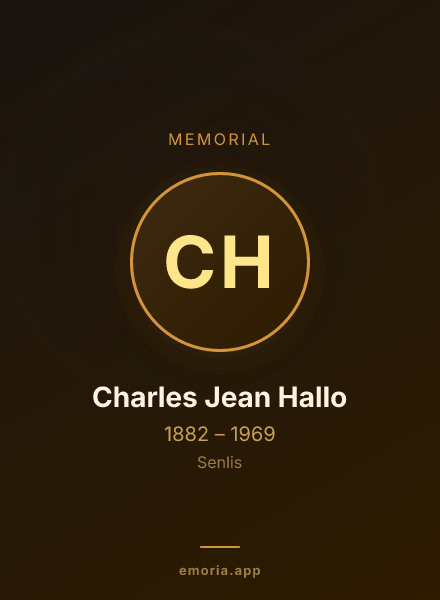 Memorial portrait of Charles Jean Hallo