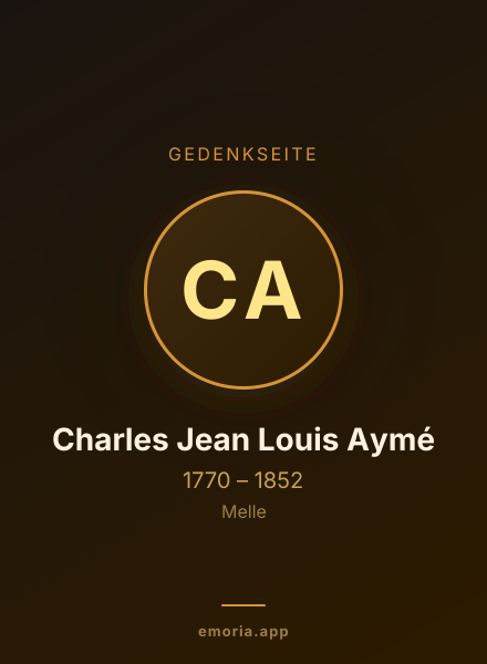 Gedenkportrait von Charles Jean Louis Aymé