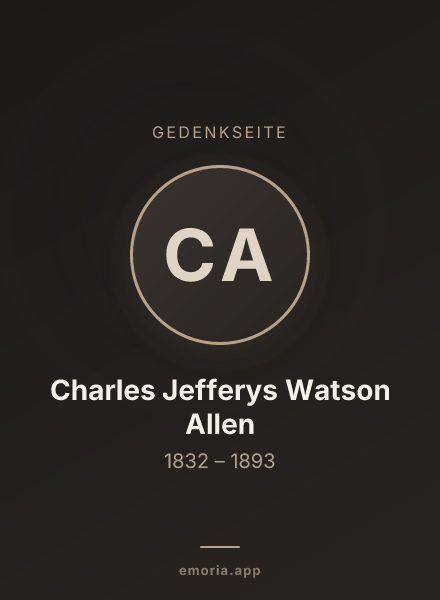 Gedenkportrait von Charles Jefferys Watson Allen