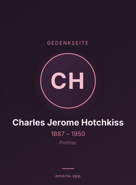 Gedenkportrait von Charles Jerome Hotchkiss