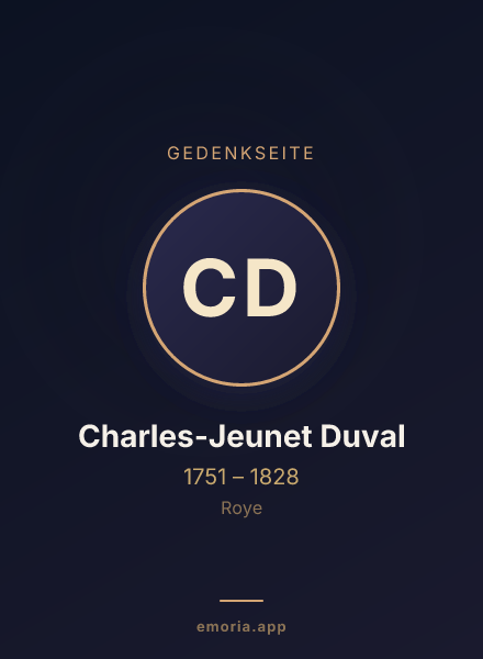 Gedenkportrait von Charles-Jeunet Duval
