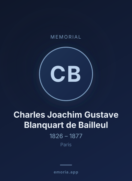 Memorial portrait of Charles Joachim Gustave Blanquart de Bailleul