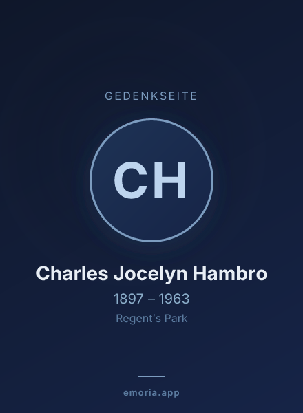 Gedenkportrait von Charles Jocelyn Hambro