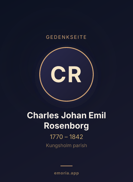 Gedenkportrait von Charles Johan Emil Rosenborg