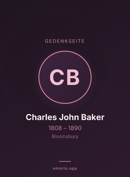 Gedenkportrait von Charles John Baker