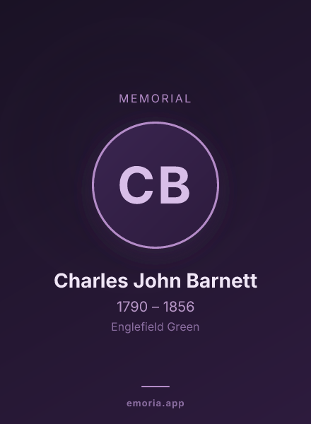 Memorial portrait of Charles John Barnett