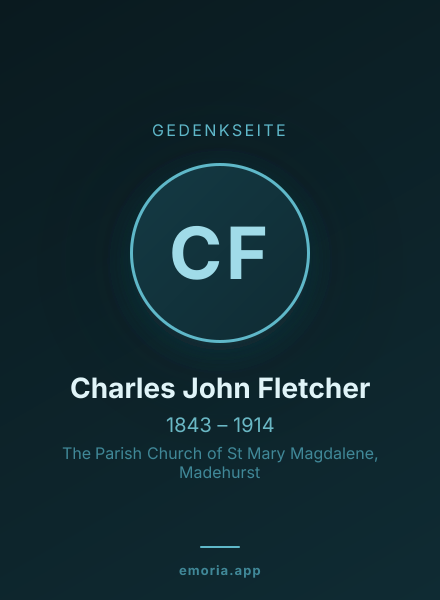 Gedenkportrait von Charles John Fletcher