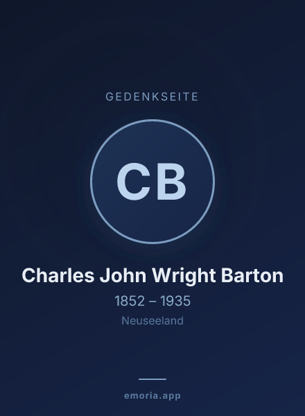Gedenkportrait von Charles John Wright Barton