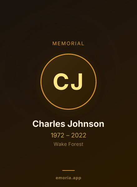 Memorial portrait of Charles Johnson