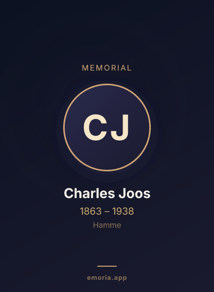 Memorial portrait of Charles Joos