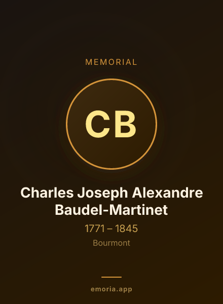 Memorial portrait of Charles Joseph Alexandre Baudel-Martinet
