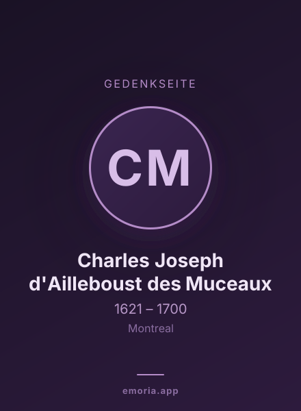 Gedenkportrait von Charles Joseph d'Ailleboust des Muceaux
