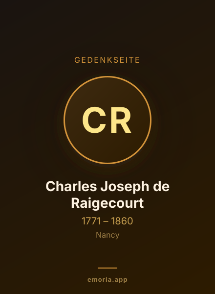 Gedenkportrait von Charles Joseph de Raigecourt