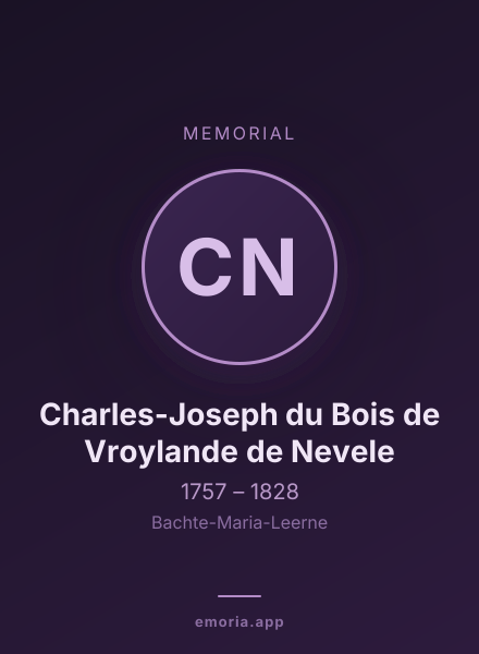 Memorial portrait of Charles-Joseph du Bois de Vroylande de Nevele