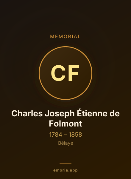 Memorial portrait of Charles Joseph Étienne de Folmont