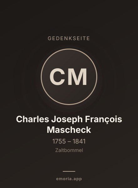Gedenkportrait von Charles Joseph François Mascheck