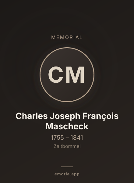 Memorial portrait of Charles Joseph François Mascheck