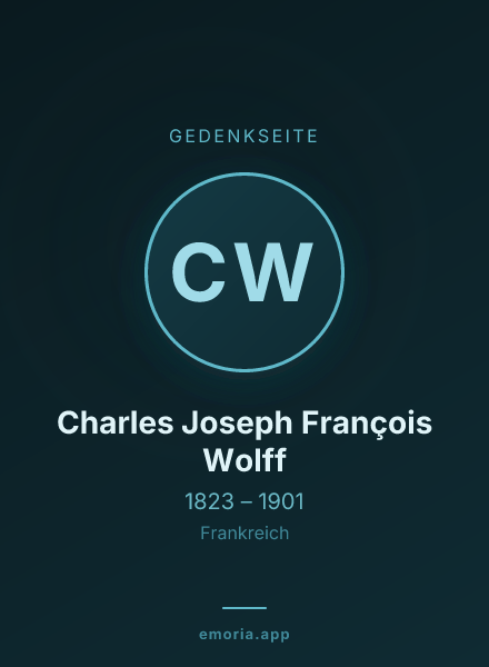 Gedenkportrait von Charles Joseph François Wolff