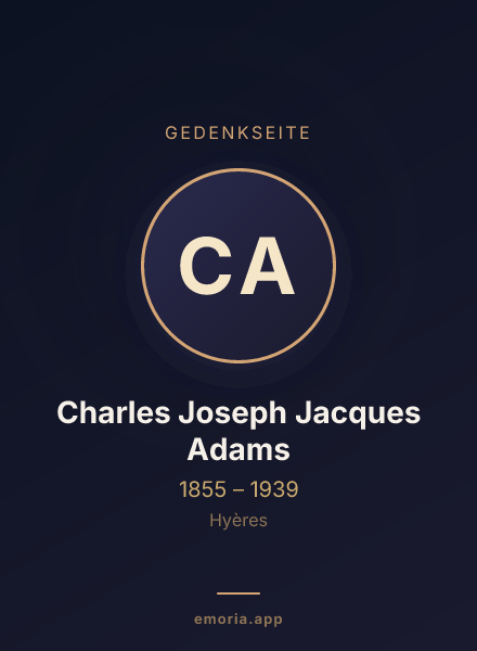 Gedenkportrait von Charles Joseph Jacques Adams