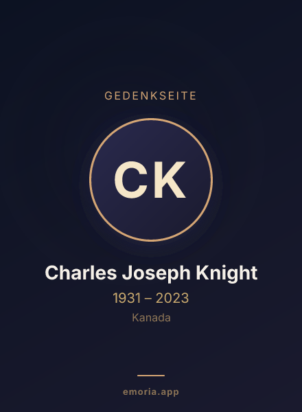 Gedenkportrait von Charles Joseph Knight
