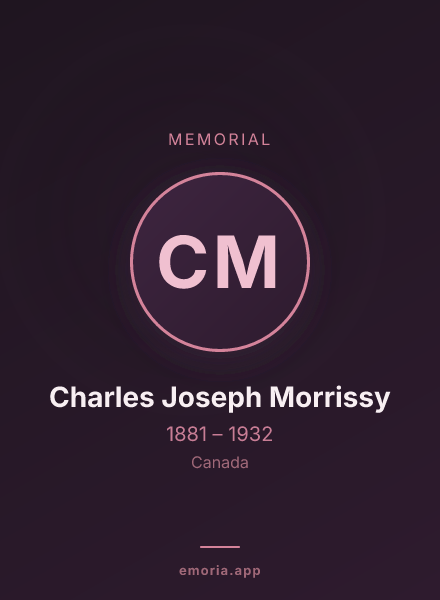 Memorial portrait of Charles Joseph Morrissy
