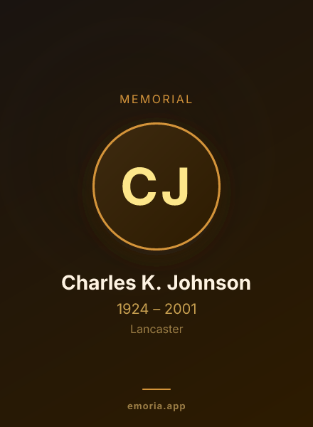 Memorial portrait of Charles K. Johnson