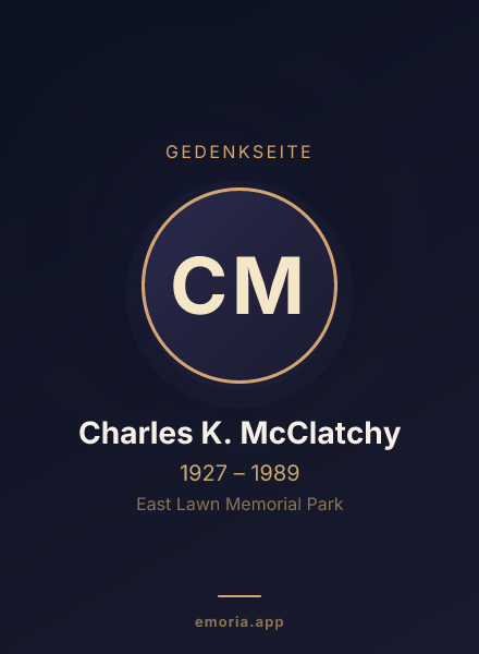 Gedenkportrait von Charles K. McClatchy