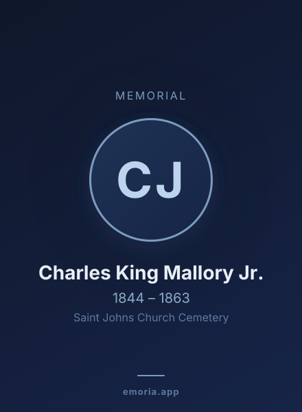 Memorial portrait of Charles King Mallory Jr.