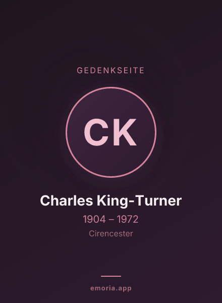 Gedenkportrait von Charles King-Turner