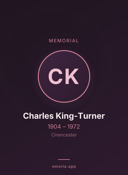 Memorial portrait of Charles King-Turner