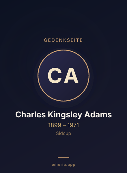 Gedenkportrait von Charles Kingsley Adams