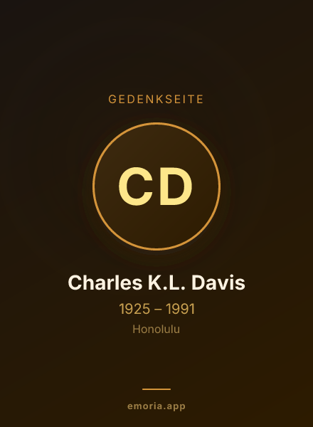 Gedenkportrait von Charles K.L. Davis