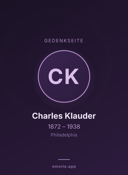 Gedenkportrait von Charles Klauder