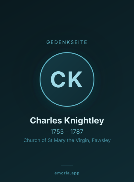 Gedenkportrait von Charles Knightley